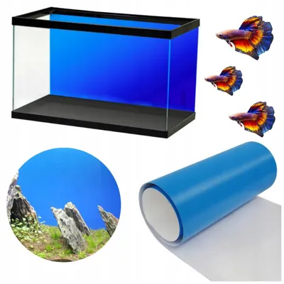 Obrázok produktu pre Samolepiaca fólia do akvária, vodovzdorná, modrá, 150 x 50 cm