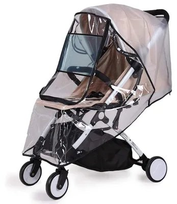 Immagine prodotto di Omgoods - Copertura impermeabile universale - Protezione completa - Per passeggini - Resistente - Zanzariera - Ampia finestra trasparente - Copertura per passeggino