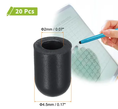 Produktbild von 20 Stš¹ck Ersatz-Stylus-Stiftspitzen 4,5 mm Leitf?hige Kapazitive Touchscreen-Stiftspitzen aus Silikonkautschuk, Schwarz
