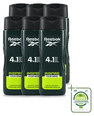 Produktbild von 6 x Reebok Inspire Your Mind 4-in-1 Duschgel - 400 ml - Großpackung - 6 Stücke