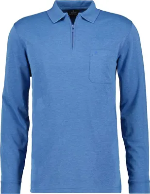 Ragman Langarm-T-Shirt Brusttasche mit Logo in blau