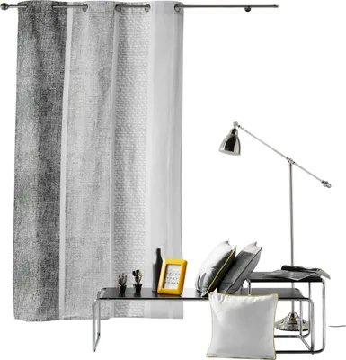 Image de Rideau a oeillets 140 x 240 cm Textilio Gris