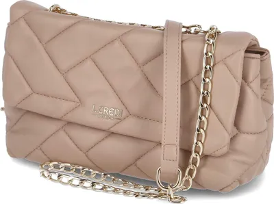 Produktbild von L.Credi Damen Crossbody Bag/ Schultertasche/ Umhängetasche MALINDA Beige Kunstleder Vegan-