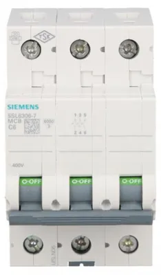 Image de Siemens Interrupteur LS Dig.Industr. C6A, 3 pôles 5SL6306-7