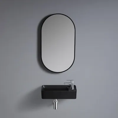 Immagine prodotto di Lavabo sospeso ESSENZA L.40 x P.23 cm rettangolare nero Vetroceramica