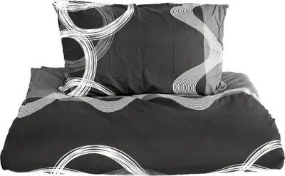 Immagine prodotto di 2 pezzi. Biancheria da letto con cerniera in grigio Copripiumino 155x220 cm con federa 80x80 cm
