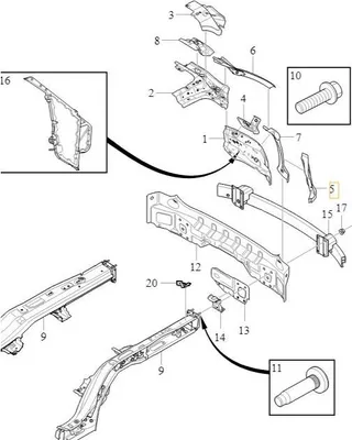 Produktbild von VOLVO XC90 II Rückleuchtenverstärkung links OE