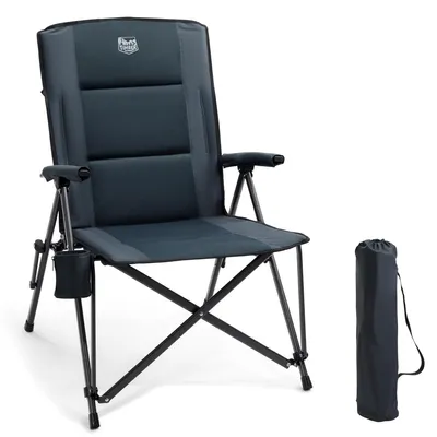 Produktbild von Klappstuhl Campingstuhl Anglerstuhl - Faltbar - Belastbar bis 150 kg - Gepolstert - Hohe Rückenlehne - Für draußen und Camping