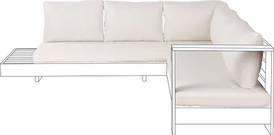 Produktbild von BELIANI Ersatzbezüge Cremeweiß aus Stoff 8-teilig mit Reißverschlüssen Modern Outdoor Rücken- und Sitzkissenbezüge für Gartenmöbel Loungemöbel