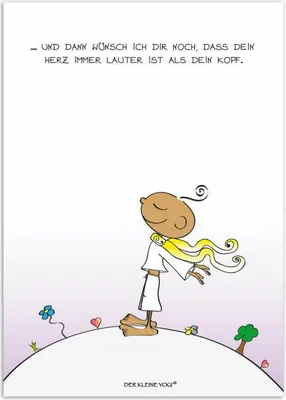 Immagine prodotto di Goebel Der Kleine Yogi Postkarte Herz lauter als Kopf, 10er Pack Postkarten, Post Karte, Papier / Pappe, 10.5 cm x 15 cm, 54100171