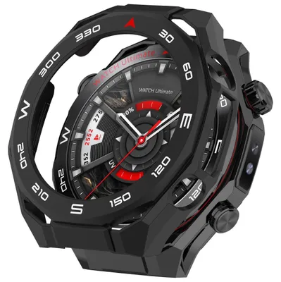 Produktbild von Smartwatch Hülle + Schutzglas für Huawei Watch Ultimate 2 Full Cover Schwarz