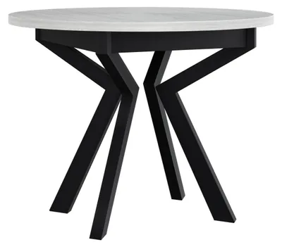 Obrázek produktu pro Malý kulatý jídelní stůl 100 cm ALVARADO 7 - bílý / černý