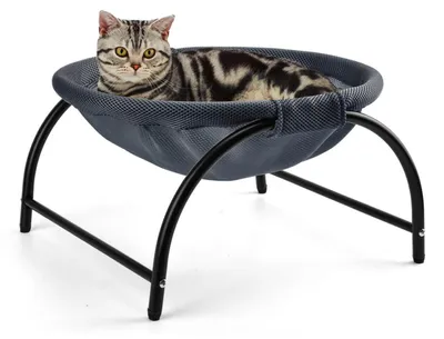 Immagine prodotto di Amaca per gatti, rialzata, con rete rimovibile, color blu scuro