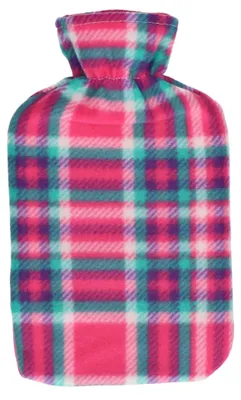 Produktbild von Gerimport Warmflasche - Fleecebezug - rot - Schottenmuster - 1,25 Liter - 35 x 18 cm