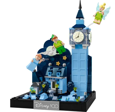 Produktbild von LEGO 43232 Disney Peter und Wendys Flug über London, Skyline-Diorama-Set mit im Dunkeln leuchtendem Big Ben und Tinkerbell-Figur, Geschenk für Jugendliche, Frauen, Männer und Fans ab 10 Jahren