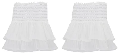 Imagen del producto de Puños de encaje de gasa - Puños desmontables - Mangas con puños - Bordes de puños - Puño elegante - 12 x 8 cm