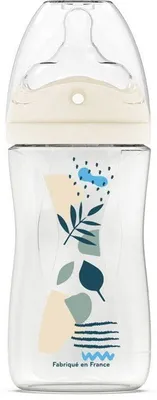 Image de Biberon DODIE Anti-Colique 270 ml, tétine biomimétique multi-perforée, à partir de 3 mois, débit 2, bleu