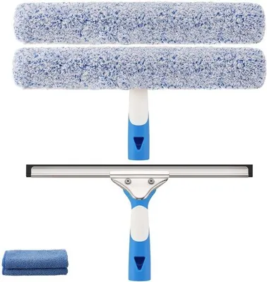 Produktbild von Famanu Fensterwischer 35 cm – mit Silikonwischer und Mikrofasertuch