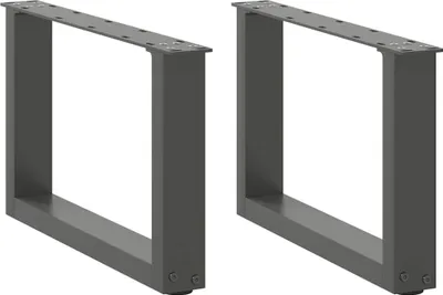 Image de Pieds de table basse en U 2 pcs. Anthracite 50x(30-31) cm Acier