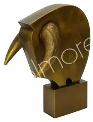 Imagen del producto de Objeto decorativo, figura de toro, estilo antiguo, bronce, acero inoxidable/aluminio, 40x26x45 cm
