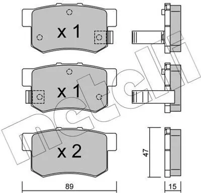 Produktbild von METELLI Bremsbeläge Satz Hinten Bremsklötze für SUZUKI SWIFT III (MZ, EZ) 22-0173-0