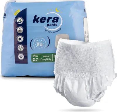 Produktbild von KERA® saugstarke Inkontinenz Pants für Frauen und Männer mit “Baumwolle-Feel” Komfort - diskrete Windeln für Erwachsene - atmungsaktiv - 28 Stück XL