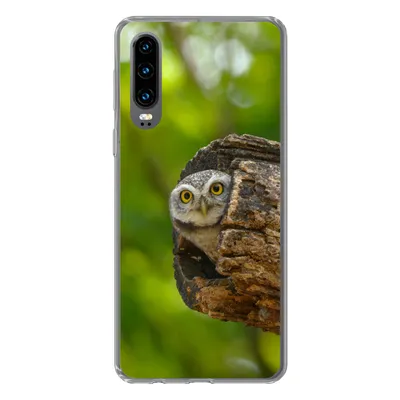 Produktbild von MuchoWow® Handyhülle Schutzhülle Hülle für Huawei P30 Eule - Baby - Baum Silikon Softcase Handy Hülle - Kartenbesitzer
