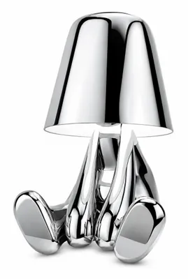 Produktbild von Thinker-Statue LED Nachttischlampe mit Touch-Steuerung,USB-Aufladung,3 Helligkeitsstufen,Kabellose Dimmbare Tischlampe,Dekorative  Nachtlicht(SilverA)