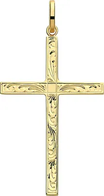 Produktbild von Moderner 9 Karat (375) Gold kreuz Damen - Anhänger - 47mm*25mm; TRS28300