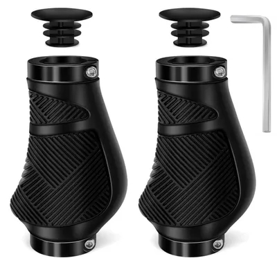 Immagine prodotto di Manopole ergonomiche antiscivolo e ammortizzanti per manubrio da 22,2 mm, colore nero, lunghezza 90 mm + 90 mm