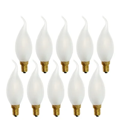 Produktbild von 10 x LED Filament Windstoß Kerze 4W = 40W E14 MATT Glühbirne warmweiß 2700K