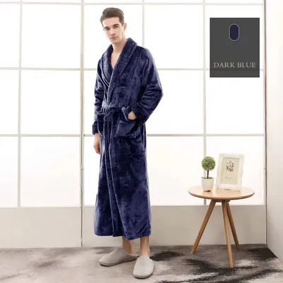 blaue Bademantel
