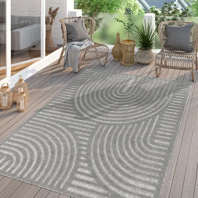 Produktbild von TT Home In-& Outdoor Teppich Wetterfest Balkon Küche Wohnzimmer Boho Skandi Design Größe 60x100 cm