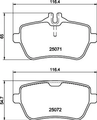Produktbild von HELLA Bremsbeläge Satz Hinten Bremsklötze passend für MERCEDES-BENZ S-Klasse Limousine (W222, V222, X222) 8DB 355 021-511