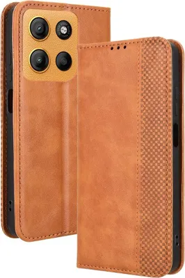 Produktbild von Motorola Moto G15 / G17 (Power) Hülle - Coverup Vintage Style Klapphülle - Braun