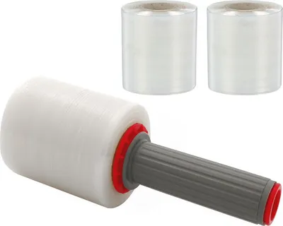 Produktbild von 1x Sparset 10 Rollen Bündelstretchfolie 23my mit bündigen Kern und Abroller