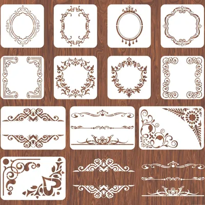 Productafbeelding van Set van 12 Herbruikbare Stencils voor Vintage Decoratie