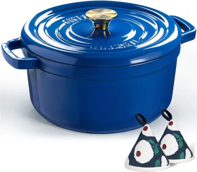 Produktbild von Gusseiserner Bräter – Dutch Oven – Schmortopf – Kochtopf – Auflaufform – 26 cm – Emailliertes Gusseisen