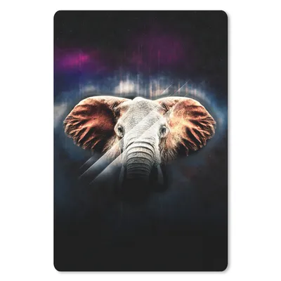 Produktbild von MuchoWow® Mauspad Mousepad Elefant - Schwarz - Farben 40x60 cm - Mousepads - Maus Mat - Pad - Mausunterlage - Schreibtisch Accesoire