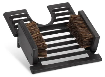 Immagine prodotto di Spazzolone per scarpe Relaxdays, in ghisa, con spazzole, stivale, design antico, per esterni, lustrascarpe, nero