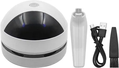 Productafbeelding van Mini tafelstofzuiger - Draagbaar en USB oplaadbaar - 360° krachtige zuigkracht - Ideaal voor bureau en auto
