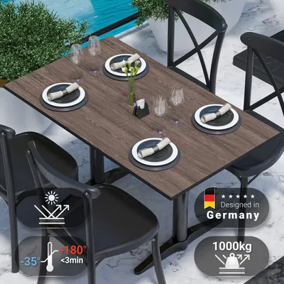 Produktbild von COMPACT | Gastro HPL Tischplatte | B:T 120 x 70 cm | Light Wenge | Rechteckig | Gastro HPL Tischplatte