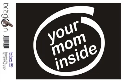 Produktbild von Aufkleber / Autoaufkleber - JDM / Die cut / Auto / OEM - Your Mom inside - 110x100 mm gelb - Heckscheibe / Heckscheibenaufkleber