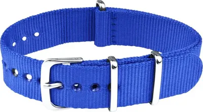 Produktbild von ClassicWatchStraps Nylon Uhrenarmband - Hellblau, 22 mm, Silber poliert