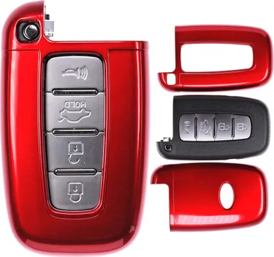 Produktbild von Auto Schlüssel Kunststoff Hülle ABS Plastik Schutz Cover Rot kompatibel mit Hyundai i40 Tucson i30 Elantra Kia Sportage KEYLESS SMARTKEY