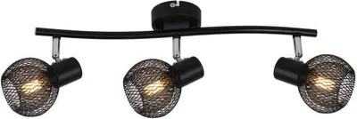 Image de Suspension Loretto noire 3xE14x40W en métal, dimensions : 17x40x10 cm, IP20, Reality