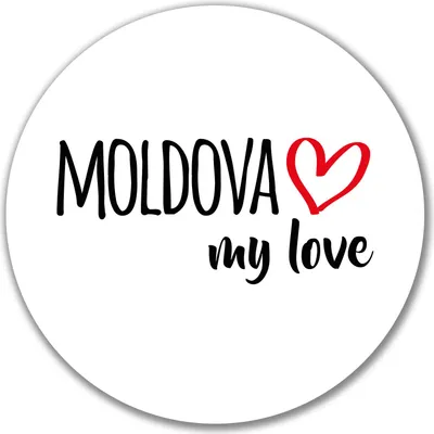 Produktbild von Huuraa Aufkleber Moldova my love 10cm rund Sticker Geschenkidee