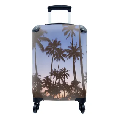 Produktbild von MuchoWow® Koffer Handgepäck Trolley Rollkoffer Kleine Reisekoffer mit 4 Rollen - Palme - Tropisch - Sommer - Himmel - Cabin Size < 55x40x23 cm & 55x40x20 cm - Fotokoffer - Kabinenkoffer - Boardgepäck - Reise-Box - Reisekoffer - Reisegepäck - Koffer mit Bild - Trolley für Kinder