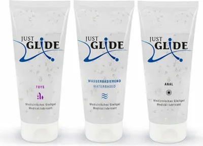 Immagine prodotto di Just Glide - Set di 3x200 ml di lubrificante anale per giocattoli erotici e ad acqua