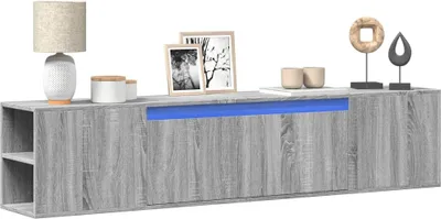 Produktbild von Maison Exclusive - TV-Wandschrank mit LED-Beleuchtung Grau Sonoma 180x31x39,5 cm